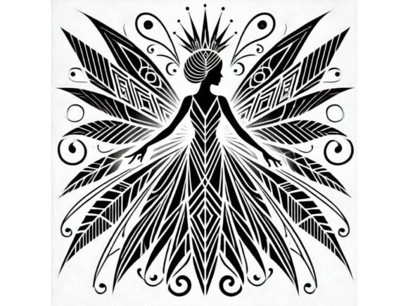Download Art Deco Fairy with Intricate Patterns a - Premium Resources