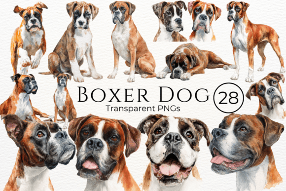 Download Boxer Dog Watercolor Clipart - Premium Resources