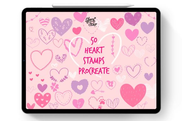Download Procreate Heart Stamp Bundle - Heart stamp Collection