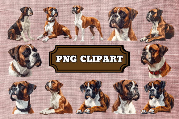 Download Boxer Dog Clipart Bundle - Boxer Collection