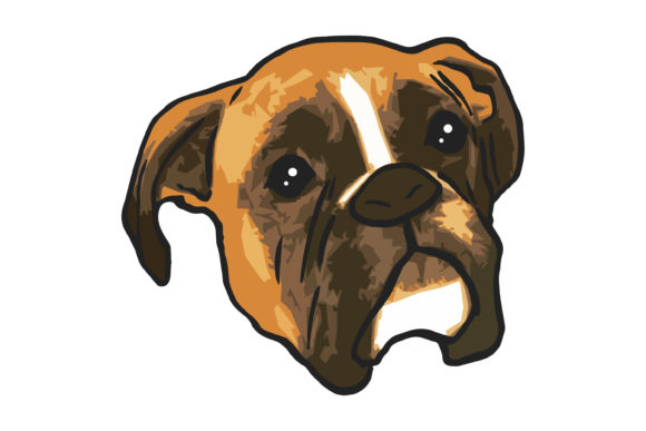 Download Boxer Dog Cute Face Look Sticker - Boxer Collection